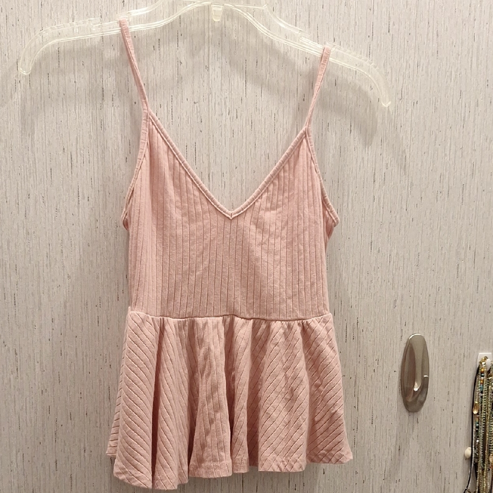 SHEIN Blush Pink Ribbed Camisole